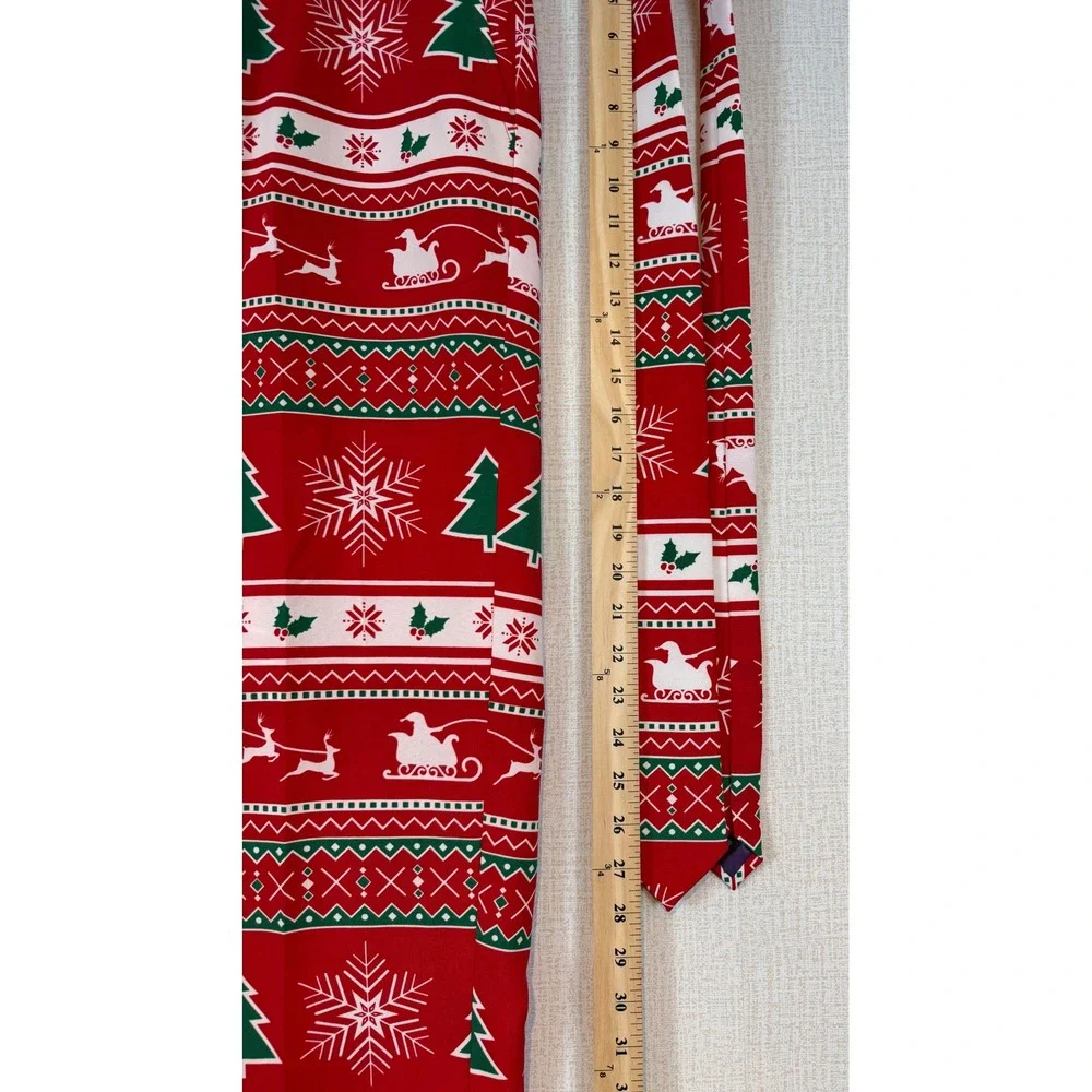 OppoSuits Mens Christmas Fair Isle Dress Pants & Tie Red Santa US 44 Ugly Xmas